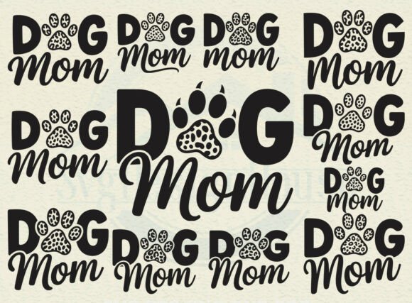 Dog Mom Leopard Paw Print SVG Bundle