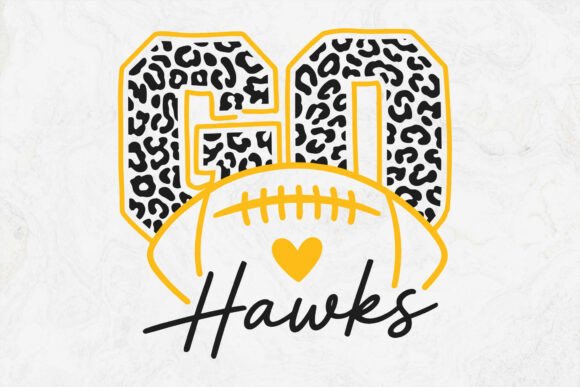 Go Hawks Football SVG PNG, Leopard Hawks
