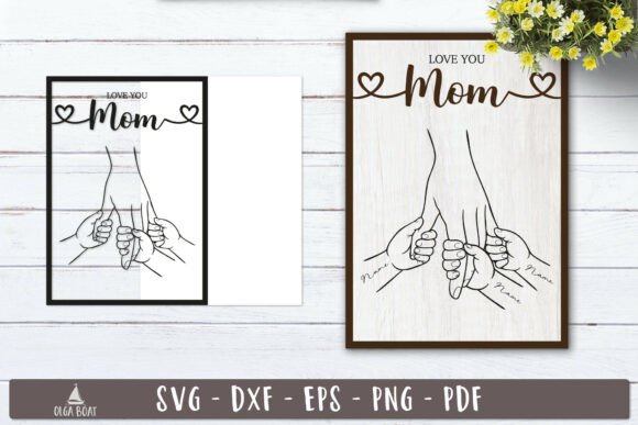 Love You Mom Kids Holding Hands SVG