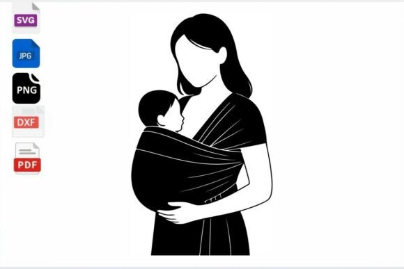 Mom and Baby Sling SVG
