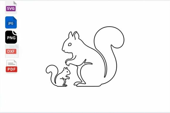 Mom and Baby Squirrel Outline SVG: An Embroidery Designer’s Take