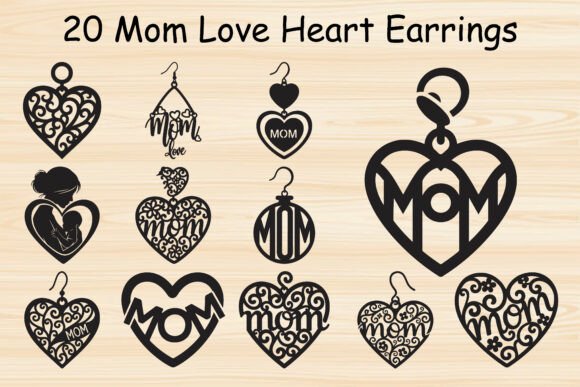 Mom Love Heart Earring Bundle