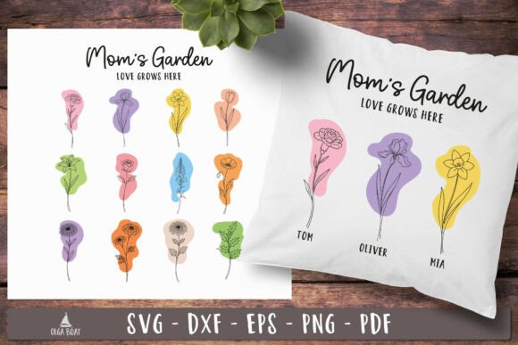 Mom’s Garden Birth Flower SVG Designs