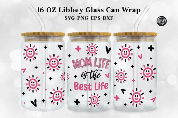 Preppy Mom Life Libbey Can Wrap 16oz SVG