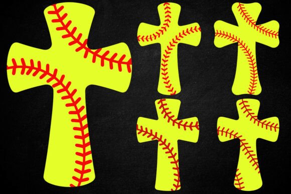Softball Christian Cross SVG